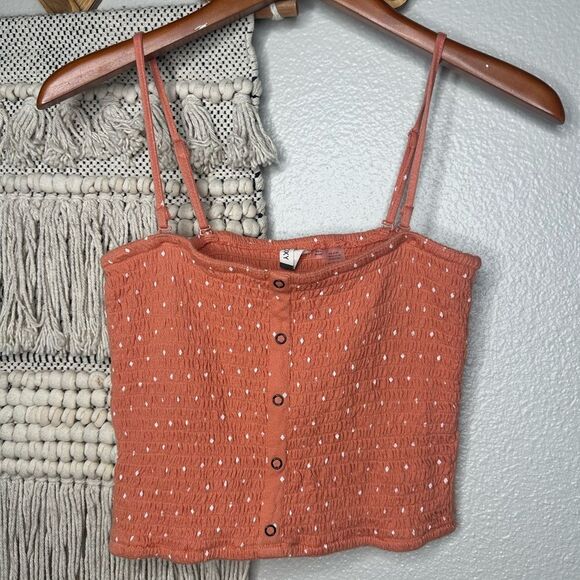 Roxy Orange Polka Dot Top (Medium) - Picture 1 of 6